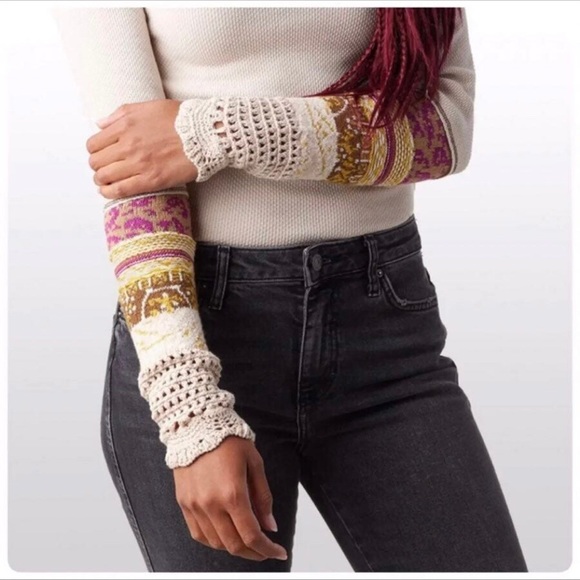 Free People In The Mix Thermal Cream Linen Combo Top - Picture 3 of 8